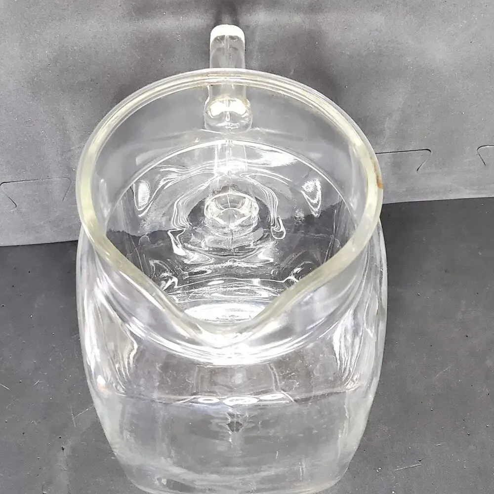 Federal Glass Clear Starburst Pitcher Small Square 6 Cup Breakfast MCM Vtg 1950